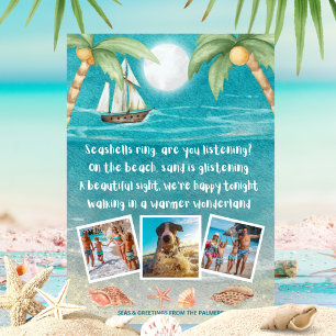Cartes Pour Fêtes Annuelles Warmer Wonderland Tropical Beach Photo Noël