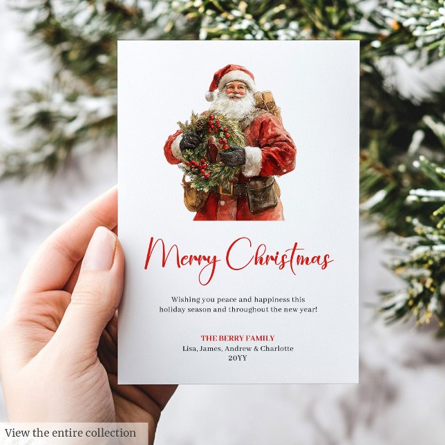 Cartes Pour Fêtes Annuelles Warmish Santa Claus Traditional Festive Christmas  (Warmish Santa Claus Traditional Festive Christmas Card)