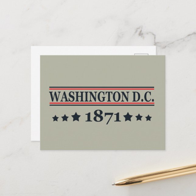 Cartes Pour Fêtes Annuelles Washington (Devant/Arrière en situation)