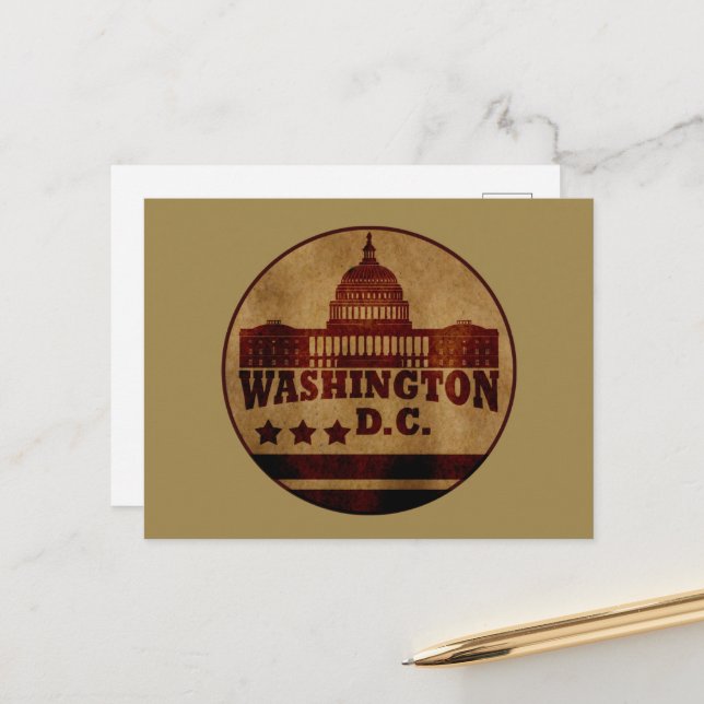 Cartes Pour Fêtes Annuelles Washington DC (Devant/Arrière en situation)