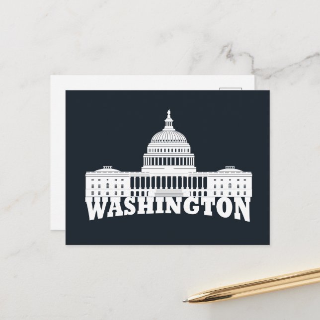 Cartes Pour Fêtes Annuelles Washington DC (Devant/Arrière en situation)
