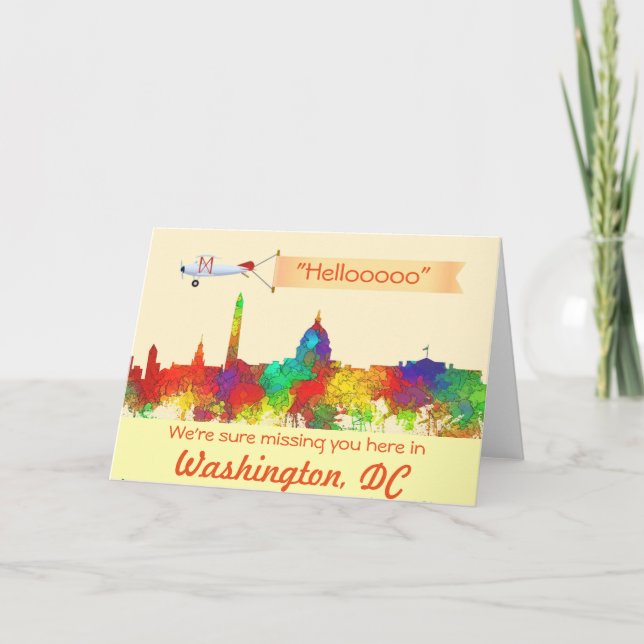 Cartes Pour Fêtes Annuelles Washington DC Skyline SG (Devant)