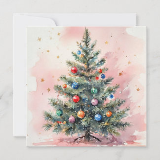 Cartes Pour Fêtes Annuelles Watercolor Christmas Card.