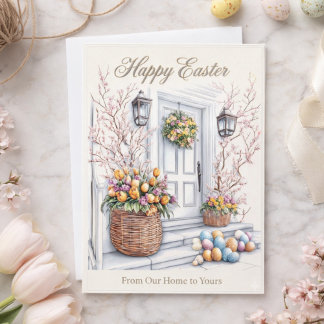 Cartes Pour Fêtes Annuelles Watercolor Happy Easter From Our Home to Yours
