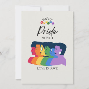 Cartes Pour Fêtes Annuelles Watercolor LGBTQ FIDE Mois Party