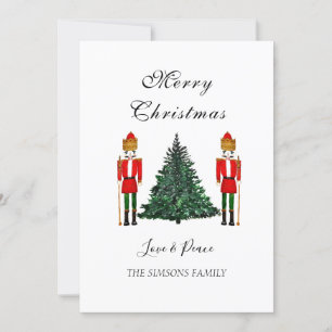 Cartes Pour Fêtes Annuelles Watercolor Nutcracker Joyeux Noël Festif