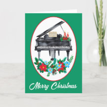 Watercolor Piano Music Teacher Christmas