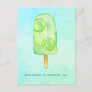 Cartes Pour Fêtes Annuelles Watercolor Popsicle Salutation d'été