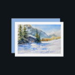 Cartes Pour Fêtes Annuelles Watercolor Winter Scene Business<br><div class="desc">Carte de vacances hiver aquarelle moderne et élégante.</div>