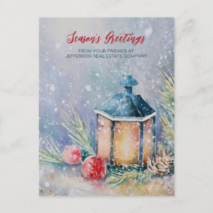 Cartes Pour Fêtes Annuelles Watercolor Winter Scene Jours fériés Entreprise Af
