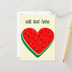 Cartes Pour Fêtes Annuelles Watermelon Heart Valentine's Day Free Palestine