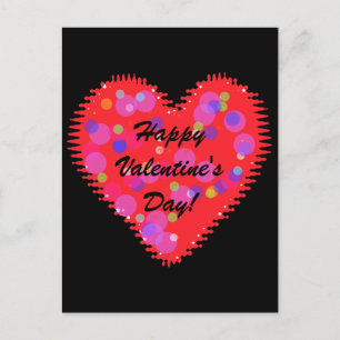 Cartes Pour Fêtes Annuelles Wavy Valentine's Day Coeur et cercles Pos de vacan