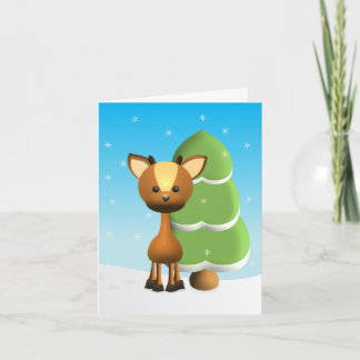 Cartes Pour Fêtes Annuelles Wayne Deer dans la neige