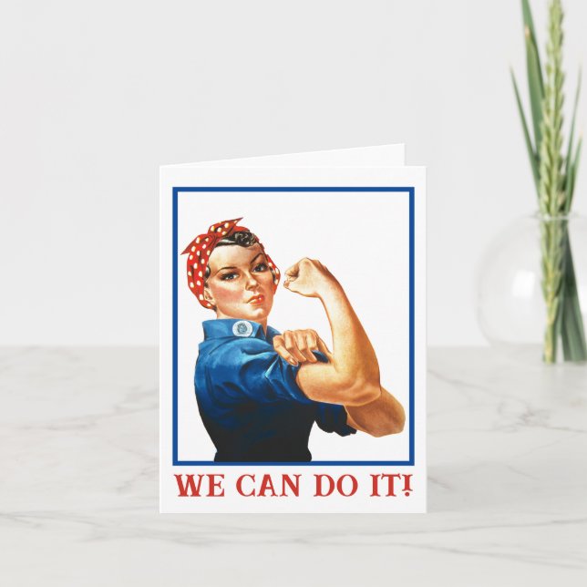 Cartes Pour Fêtes Annuelles We Can Do It Rosie the Riveter Women Power WWII  (Devant)