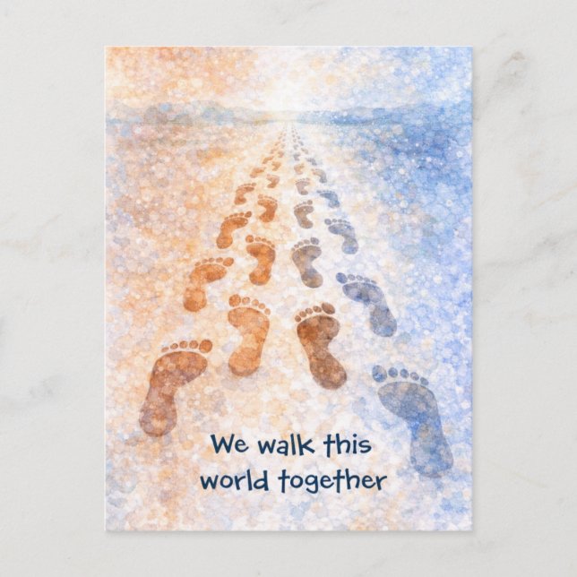 Cartes Pour Fêtes Annuelles We Walk This World Together Postcard (Devant)