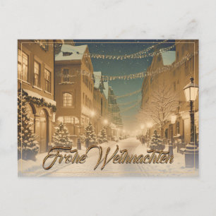 Cartes Pour Fêtes Annuelles Weihnachtlich verschneite Straßen einer Innenstadt