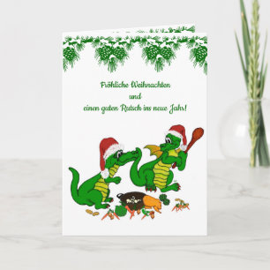 Cartes Pour Fêtes Annuelles Weihnachts Drachen, auf Deutsch