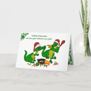 Cartes Pour Fêtes Annuelles Weihnachts Drachen, auf Deutsch