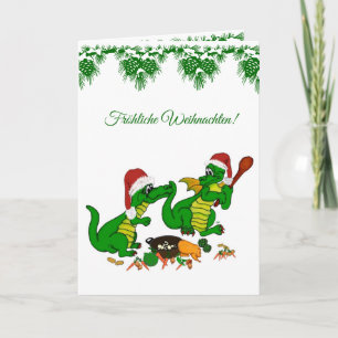 Cartes Pour Fêtes Annuelles Weihnachts Drachen, auf Deutsch