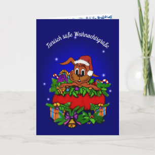 Cartes Pour Fêtes Annuelles Weihnachtskaninchen, Fröhliche Weihnachten !