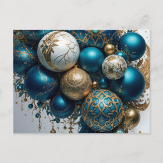Cartes Pour Fêtes Annuelles Weihnachtskugeln Gold Blau Luxus Fest