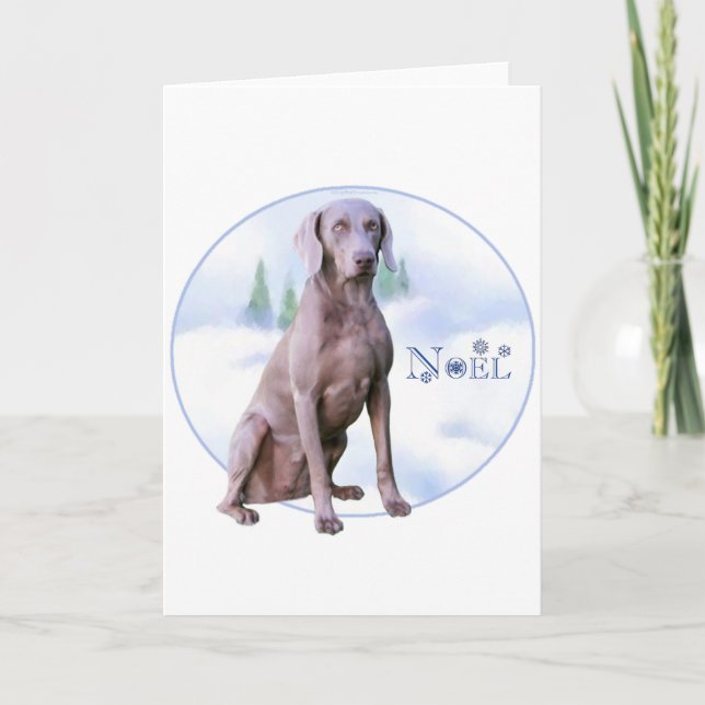 Cartes Pour Fêtes Annuelles Weimaraner Noel (Devant)