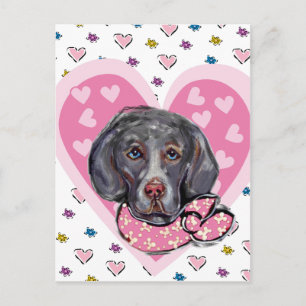 Cartes Pour Fêtes Annuelles Weimaraner Valentine