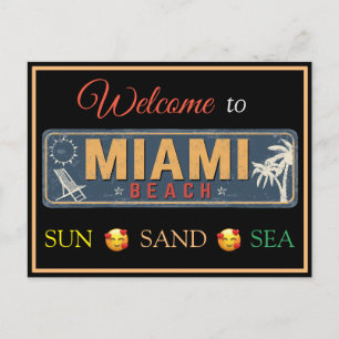 Cartes Pour Fêtes Annuelles Welcome to Miami Beach, Florida Postcard