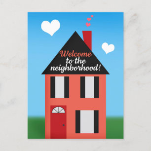 Cartes Pour Fêtes Annuelles Welcome to Neighborhood Illustrated House