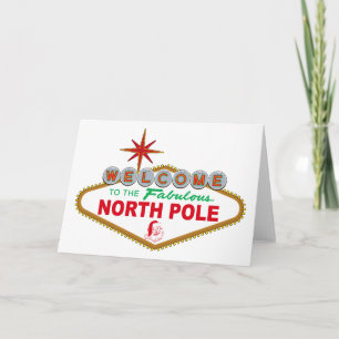 Cartes Pour Fêtes Annuelles Welcome To The Fabulous North Pole (Sign de Vegas)