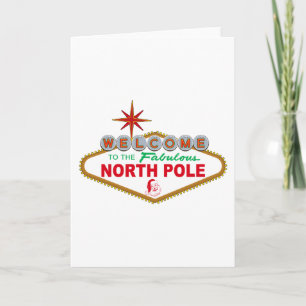 Cartes Pour Fêtes Annuelles Welcome To The Fabulous North Pole (Sign de Vegas)