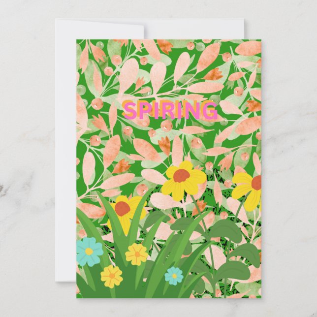 CARTES POUR FÊTES ANNUELLES WELL COME SPRING. (Devant)