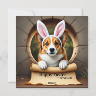 Cartes Pour Fêtes Annuelles Welsh Corgi chien - avec Nom de famille