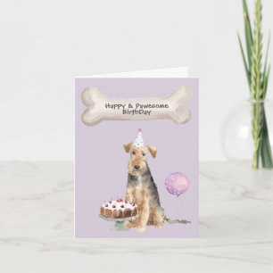 Cartes Pour Fêtes Annuelles Welsh Terrier Dog Party heureux fantastique chiot