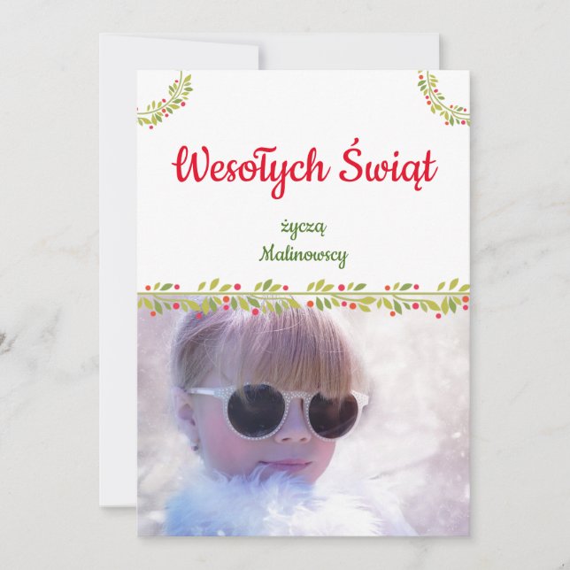 Cartes Pour Fêtes Annuelles Wesołych Świąt kartka po polsku Noël polonais (Devant)