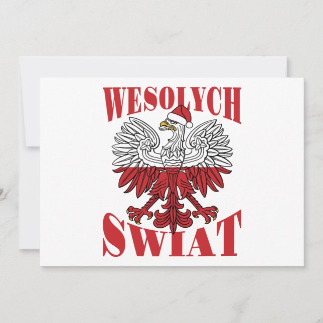 Cartes Pour Fêtes Annuelles Wesolych Swiat Polonais Aigle de Noël (Devant)