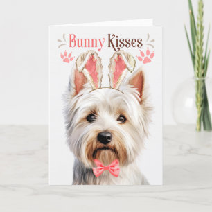 Cartes Pour Fêtes Annuelles West Highland Terrier Dog dans Bunny Ears pour Pâq