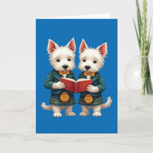 Cartes Pour Fêtes Annuelles West Highland Terriers brûle la poésie de la lectu