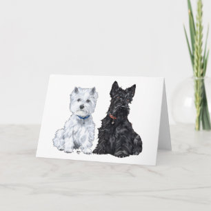 Cartes Pour Fêtes Annuelles West Highland White & Scottish Terriers