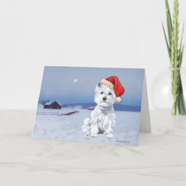 Cartes Pour Fêtes Annuelles West Highland White Terrier Noël (Devant)