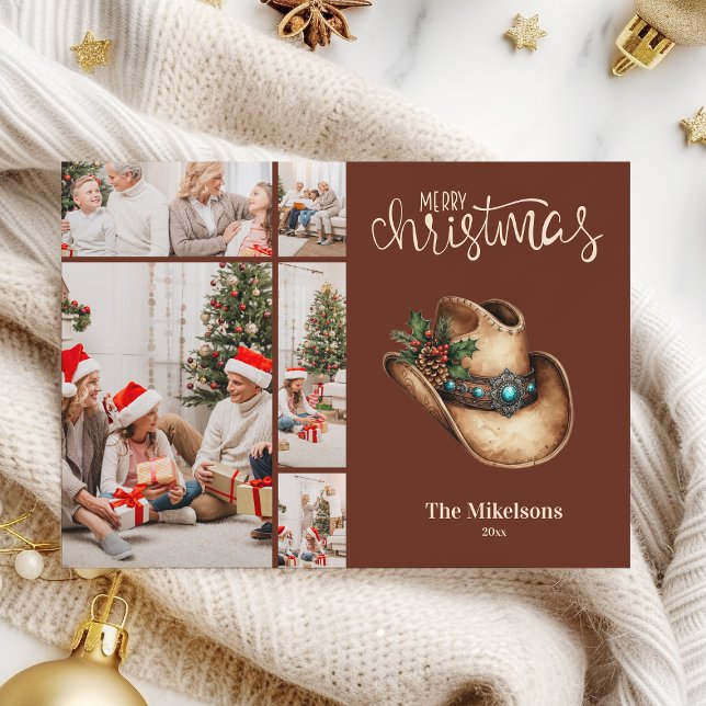 Cartes Pour Fêtes Annuelles Western Cowboy Casquette Noël 5 Photo (Créateur téléchargé)