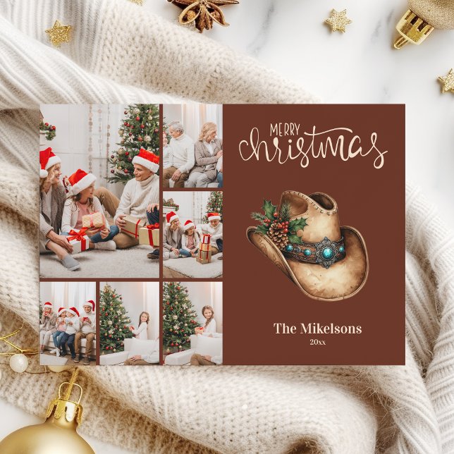 Cartes Pour Fêtes Annuelles Western Cowboy Casquette Noël 6 Photo (Créateur téléchargé)