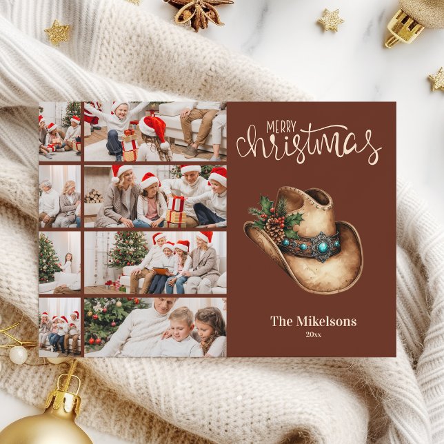 Cartes Pour Fêtes Annuelles Western Cowboy Casquette Noël 8 Photo (Créateur téléchargé)