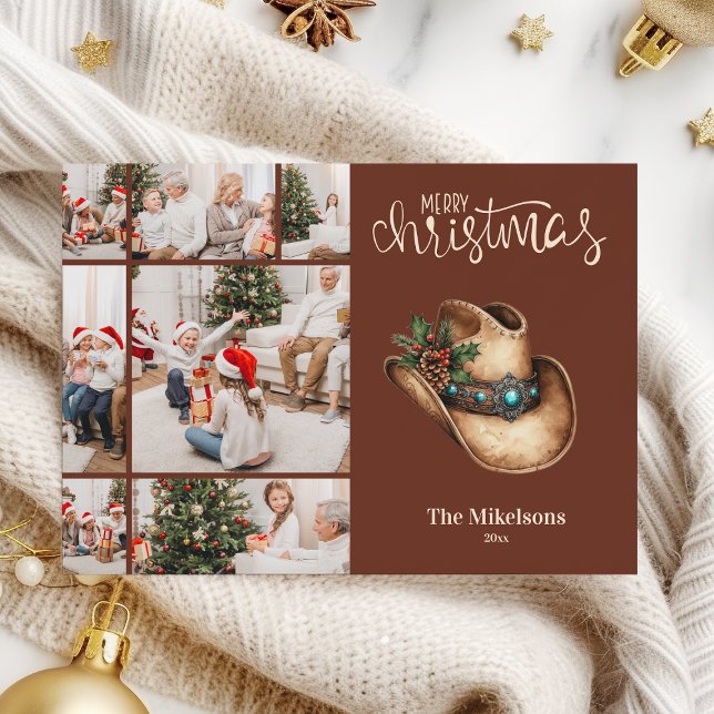Cartes Pour Fêtes Annuelles Western Cowboy Hat Christmas 7 Photo   (Créateur téléchargé)