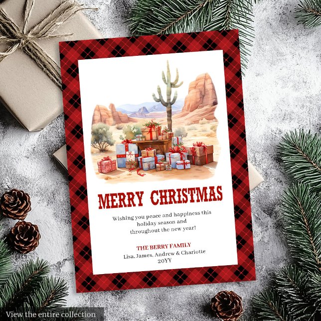 Cartes Pour Fêtes Annuelles Western Tartan Plaid Rustic Christmas Card (Western Tartan Plaid Rustic Christmas Card)