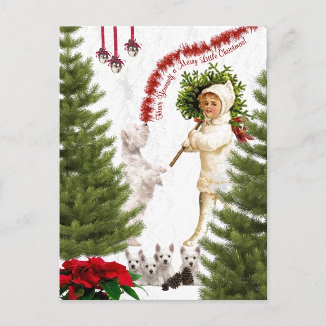 Cartes Pour Fêtes Annuelles Westie Ayez-vous un joyeux petit Noël (Devant)