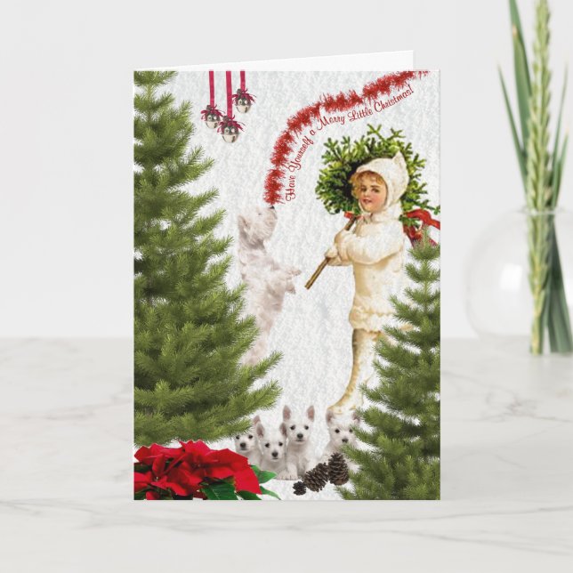 Cartes Pour Fêtes Annuelles Westie Ayez-vous un joyeux petit Noël (Devant)