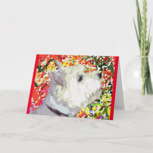 CARTES POUR FÊTES ANNUELLES WESTIE CHANTE NOËL