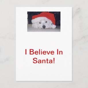 Cartes Pour Fêtes Annuelles Westie dans un chapeau de Père Noël