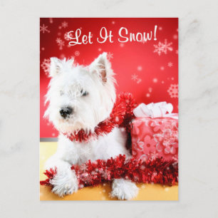 Cartes Pour Fêtes Annuelles Westie Laisser Neige Salutation #3